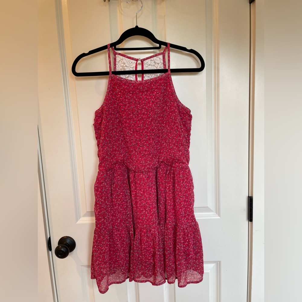 abercrombie kids red floral dress size 15/16